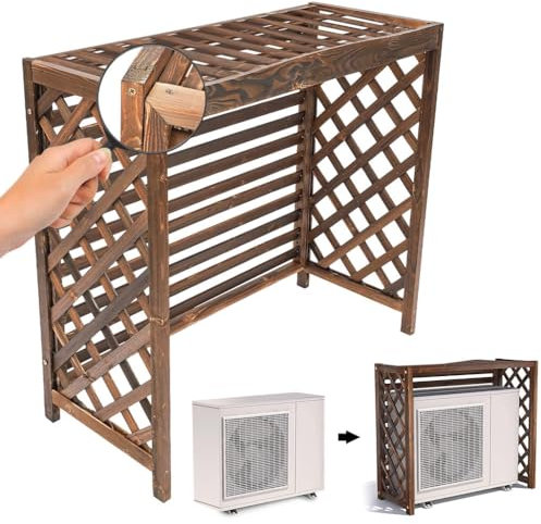 CZAOERXB Clôture de climatisation en Bois, clôture de confidentialité, Volets à persiennes Stables 37,8x15,7x35/41,3 x18,5 x31,5 pour Balcon de Jardin, décorations de Patio extérieur, r