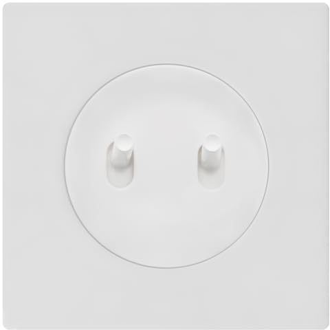 Fontini - Double Bouton Poussoir Blanc Avec Manette - Plaque Simple Blanc