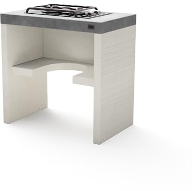 TUOZI - Modulo di supporto Plan/VENIT Gas 78 per barbecue prefabbricato (bianco, grigio - 78 x 47 x 47 cm) - Uso esterno