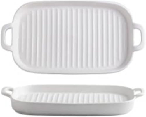Ceramic Baking Dish,Oval Fish Grill Pan, Microwave & Oven Safe, Scratch-Resistant Serving Platter for Roasting, Cooking Entertaining, Easy to Clean