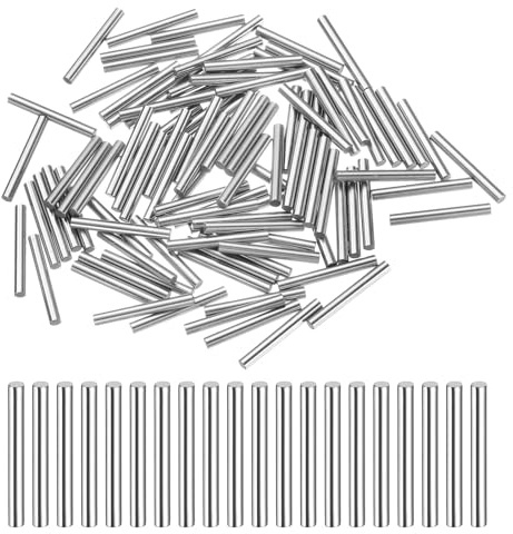 QUARKZMAN Zylinderstifte Rostfrei 2x20mm Spannstift, Silberton 100Stück | Passstift Metallstifte Metallstifte, Dübelstifte Bolzen Metall für DIY, Möbel, Bastelprojekte