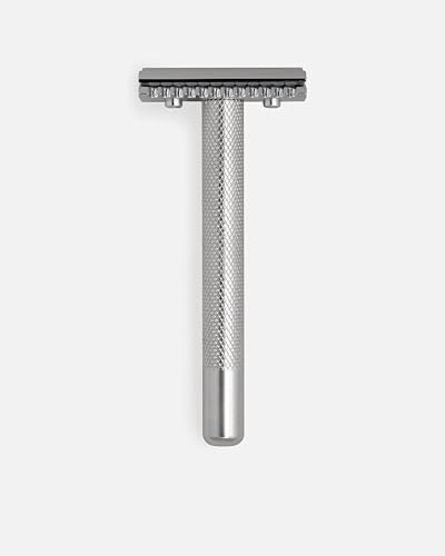 G&F Timor® Unisex Rasierhobel Edelstahlgriff 90 mm, offener Kamm