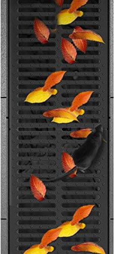 High Polymer Resin Channel Drainage Grate - Rectangular Sewer Cover for Driveway & Lawn Durable Plastic Rainwater Strainer Prevents Leaf Blockages & Clogs