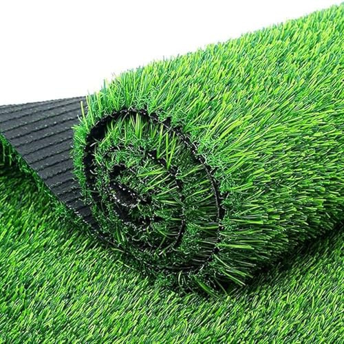 LSSHQ Kunstrase Balkon Wetterfest Rasenteppich Mit Drainage Noppen, Kunststoffrasen Balkonteppich Rollrasen Kunstgras für Haustiere UV-Beständig(5x8ft)