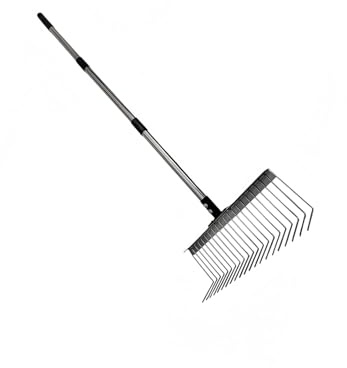 Rastrelli professionali in acciaio inox 21 denti metallici per la pulizia delle foglie ad alta capacità in giardini cortili senza danni alle piante rastrelli da giardino resistenti