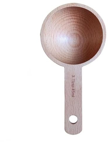 Coffee Scoop Portable Tablespoon Measuring Spoon 7.5/10/15/30/45ml Walnut Wooden Beech Tea Hangable Coffee Bean Kitchen(45ml-Beech Wooden)