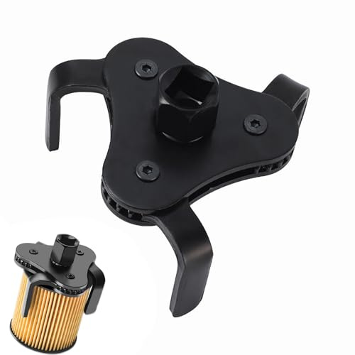 Bavooty Clé Filtre à Huile 3 Bras Réglable,Clé Universelle pour Filtre à Huile 55-108 mm,Outil de Démontage,Convient aux à Cliquet de 3/8 Pouces,à la Plupart des Véhicules