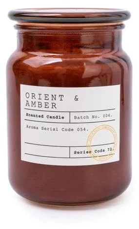 Orient & Amber Large Candle with Glass Lid – 50-Hour Burn, Japanese Incense Fragrance – Luxury Aromatherapy Candle for Relaxation & Home Décor