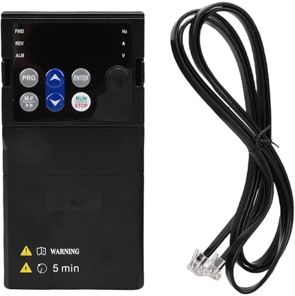 Fafeicy Mini Variateur de Fréquence V6 207EE, Contrôleur de Vitesse de Moteur 0,75 KW avec Protection contre les Surtensions et les Surintensités, pour Sortie Triphasée 220 V 50 60 Hz