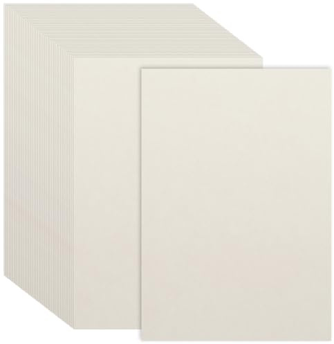 MOSTFUN 50 ark lerpapper elfenben A4, 250 g/m² elfenben fotokartong DIN A4 skrivarpapper tonkartong pysselpapper för scrapbook hantverk fotoalbum meny kort gör-det-själv kreativ vara