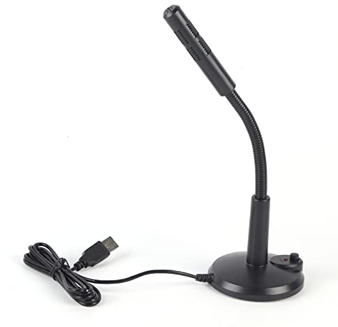 plplaaoo Microphone USB omnidirectionnel à col de Cygne en métal avec Rotation à 360 degrés avec Suppression du Bruit Plug Play pour Ordinateur Portable, Enregistrement, Chat en Ligne,