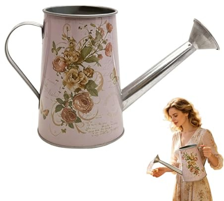 Gießkanne für Zimmerpflanzen, Vintage-Stil, große Kapazität, Sprinkler, 2 l, Blumen-Metall-Gießkanne, Terrassendekoration, für Bonsai-Farne, Blumen, Pflanzgefäß, Topfhaus, Garten, Gießkanne für den