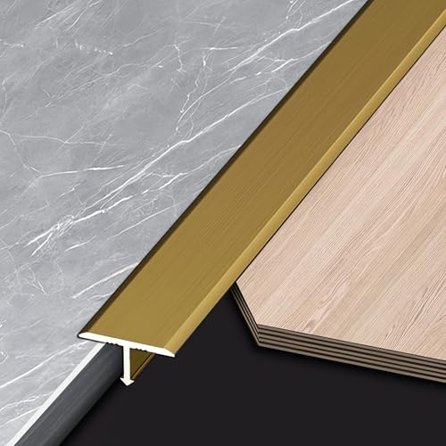 Coayuou Barre Seuil Alu 100cm* 3 Pièces Profil De Transition Profile En T Baguette Sol Porte Solution Moderne Pour Des Finishes Parfaits Entre Parquet, Carrelage Et Moquette(Bronze,15mm)