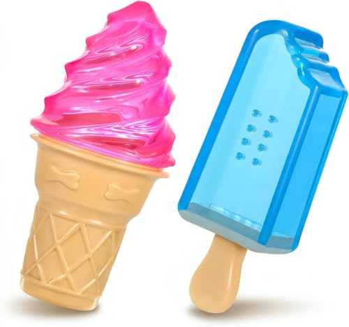 Pawaboo Hund Kühlung Kauspielzeug, 2 Pack Freezable Haustier Beißspielzeug für Welpen für den Sommer Kühlung, Hund Gefrierschrank Kauen EIS Spielzeug für Zähne Reinigung, Blau + Rot