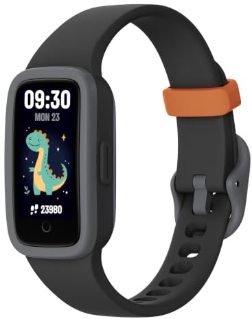 Vigor 3 Pulsera Actividad y Reloj Inteligente Niños con AMOLED 5-15 Años | Impermeable 3ATM, Funciona Sin App ni Móvil, Podómetro, Alarma vibratoria, Pulso, Monitor de sueño, 10 modos de deporte