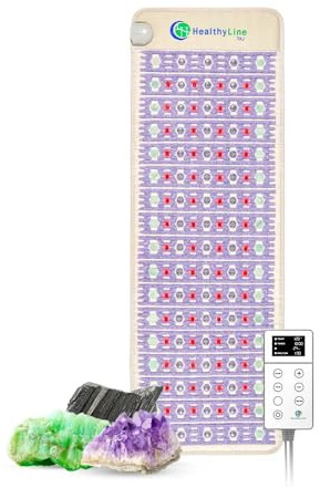 РЕМF Advanced Far Infrared Heating Pad - Professional Biomat for Pain Relief and Healing - Pulsed Electromagnetic Field Therapy - Full Body Mat with Red Lights, Amethyst, Tourmaline and Jade - 72 x 24