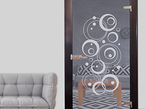 GRAZDesign Glastüren Aufkleber Retro für Türen & Duschkabinen aus Fensterfolie für Bad, Küche, Wohnzimmer in silbergrau - 83x40cm / Silbergrau