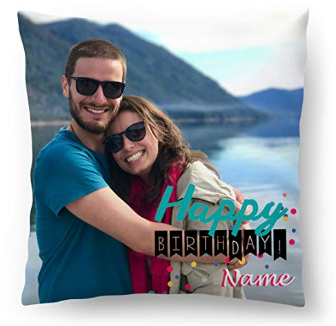 Ferocity Personalisiertes FOTOGESCHENK mit eigenem Foto (45 x 45 cm) Foto-Kissen mit Deinem Photo & Text Zum Geburtstag (mit Füllung) Birthday-Gift Geburtstag Full [091]