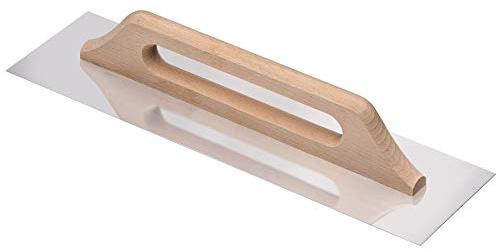 Colorus Profi Schweizer Aufziehkelle 48 x 13 cm | Aufziehplatte aus Edelstahl, rostfrei | Schweizer Glättekelle mit Holzgriff | Edelstahlkelle Glattkelle Aufziehglätte Kelle | Rostfreie Glättekelle mit großer Aufziehplatte – zum Auftragen und Glätten von Spachtelmasse und Putz