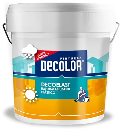 Deco-Elast. Revestimiento impermeabilizante elástico para Terrazas, Cubiertas, Tejados, Etc. 15 Litros Blanco
