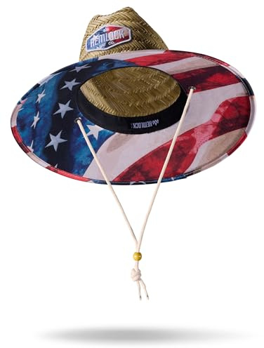 Straw Hat for Girls & Boys | Big Kids Lifeguard Hat, Beach Hat & Sun Hat | Wide Brim | Fits Most Ages 6-10 Years