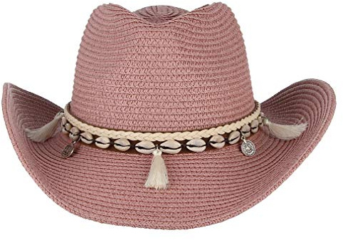 EOZY cowboyhatt stråhatt damer solhatt sommarstrandhatt westernhatt panamahatt M rosa