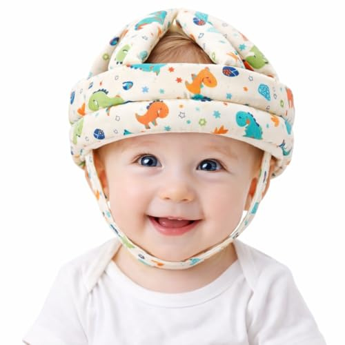 Babyhuvudskydd, mjuk babyhjälm för kryppromenader, justerbar barnsäkerhetshjälm för småbarn som lär sig gå, bebisens fallskydd för pojkar och flickor (6-20 månader)