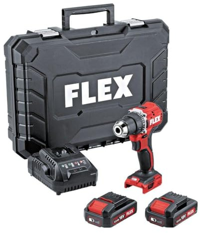 Flex sladdlös borrskruvdragare DD 2G 18.0 EC LD/2.5 set (sladdlös skruvdragare inkl. batteri 2,5 Ah, 18 V, borstlös motor, 2 växlar, ergonomiskt handtag, LED-ljus)