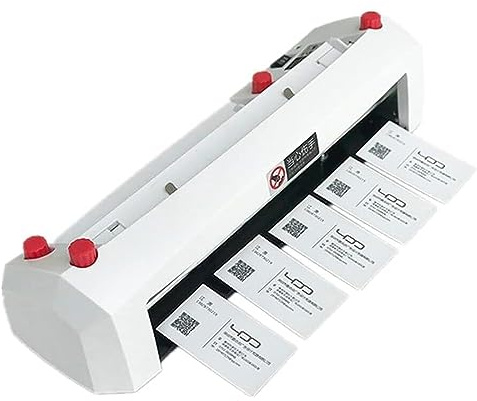 GCCSSBXF Elektrische Visitenkartenschneider-Maschine, automatische Bindemaschine für Geschäfts- und Einladungskarten - Büro-Papierschneider für Mitgliedschaft & Wortkarten