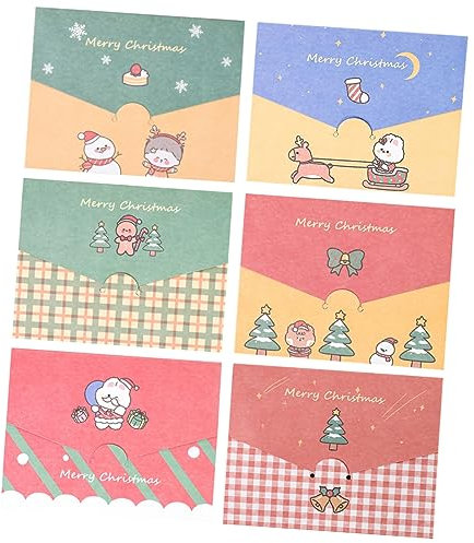 Ciieeo 18stücke Teiliges Cartoon Weihnachtskarten Mit Umschlägen Festliche Grußkarten Für Weihnachten Designs