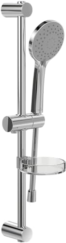 Villeroy & Boch Universal Showers set doccia, set doccia con supporto doccetta regolabile e doccetta con 3 tipologie di getto, sistema doccia con soffione rotondo, cromato