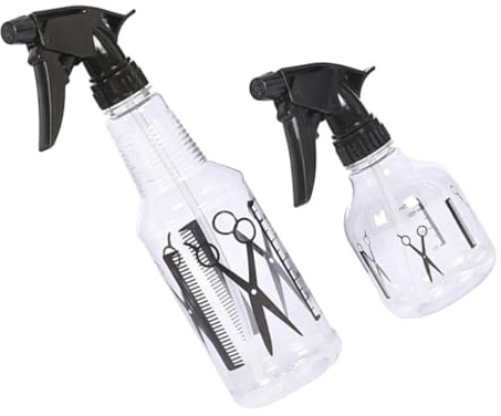 MERRYHAPY 2-Pack Hair Spray Bottles Portable Fine Mist Sprayer Watering can for Salon and Home Use 2.76 Inch Plastic Spray Bottle for Hairdressing and Plant Care