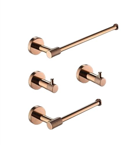 Portarotolo a parete in acciaio inox oro rosa porta asciugamani portasciugamani da bagno set di accessori per il bagno, set da 4 pezzi A