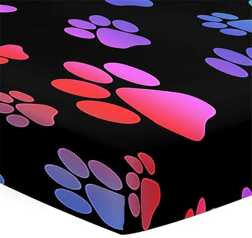 Hiseng Baby Spannbettlaken Bettlaken für Runde Eckige Matratzen, 3D Süße Weiche Mikrofaser Spannbettlaken Kinderwagen Unisex Matratzenschoner für Beistellbett Kinderwagen (Regenbogen,80x160cm)