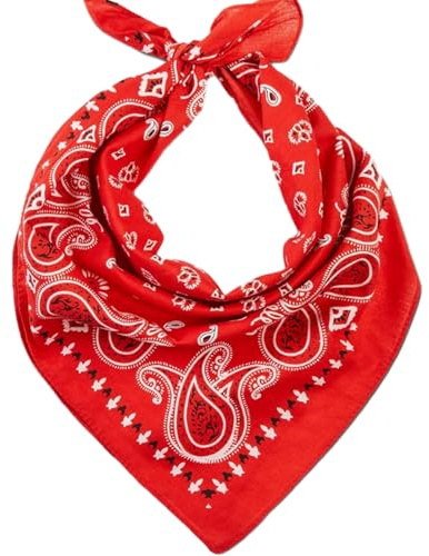 Bandana Damen Herren,Nickitücher Kopftuch Halstuch Männer, Unisex Tuch Bindetuch (Rot)