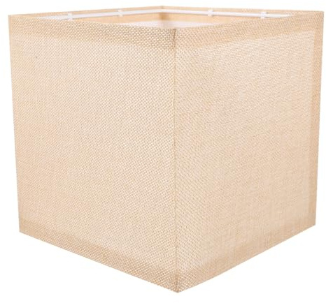 HOMSFOU Pantalla De Lámpara De Tela Cuadrada 7.87 Pulgadas Sombra Para Lámpara De Mesa Y Colgante E27 Moderna Resistente Para Dormitorio Sala Oficina