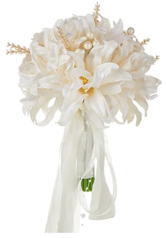 LICHENGTAI Brautstrauß Handgehalten Orchidee Champagner Seide Bohemian Hochzeit
