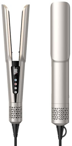 Supgaliy Piastra per Capelli Professionale a Ioni, Asciugacapelli e piastra 2 in 1, Riduce la Spezzatura dei Capelli, Maggiore Lucentezza, 90℃-160℃ per Tutti i Tipi di Capelli (Oro)