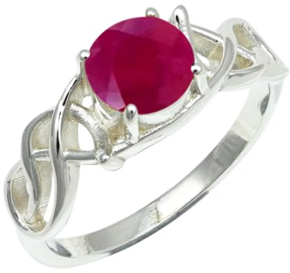 Rubin im Labor gezüchtet Edelstein Bandring 925 Sterling Silber Ring Herren & Damen Bandring Geschenkartikel Handgefertigter Schmuck TSR1257AM_26 (72 (22.9))