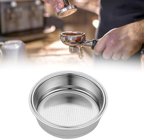 CJQRL Porte Filtre 51mm, Panier filtre à café 51mm, Filtre à café en acier inoxydable Panier filtre sans pression à une couche Accessoires pour café