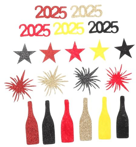 TOYANDONA 50stücke Konfetti Für Neujahr Tischdeko Silvesterparty Dekoration Glitzerndes Filzkonfetti Partyzubehör Zum Neuen Jahr Frohes Neues Jahr Weihnachtsglitzer Paillettenpapier Für Part