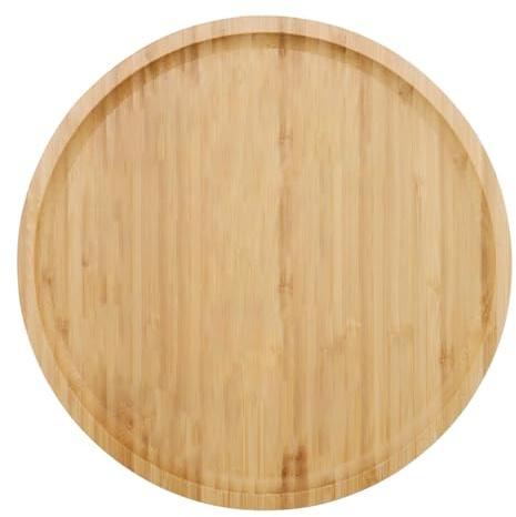 1PC Runde Bambus Untersetzer & Serviertablett (20cm) Natur Bambustablett Holztablett für Tassen, Getränke, Pflanzen & Servieren von Obst, Brot, Salat – Waschbar, Hitzebeständig, Vielseitig Einsetzbar