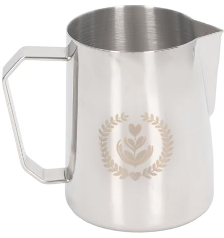 Jarra De Leche Jarra de espuma de café de 450ml, taza de leche, Latte Art, Espumador de acero inoxidable, taza mezcladora, herramienta for café expreso Barista, 2 uds. Jarra Leche Barista(White)