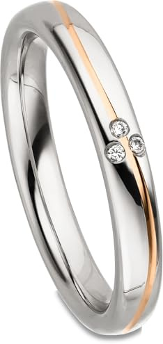 Kolibri Rings Damenring Rot Vergoldet 3 Zirkonia Steine Sterling Silber 925 Ring Ehering Verlobungsring Partnerring Freundschaftsring - Inkl. Gratis Gravur und Etui