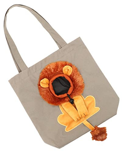 POPETPOP Katzentasche Aus Segeltuch – Haustier-tragerucksack Mit 3D-löwen-Design Einzelne Schultertasche Für Hunde Und Katzen Atmungsaktives Haustierzubehör