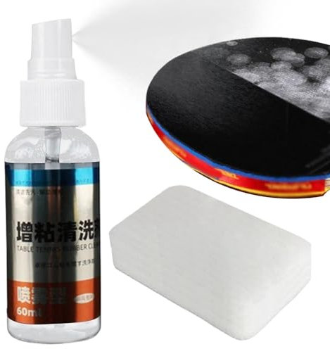 Tischtennis-Gummi-Reiniger, professionelles Tischtennisschläger-Pflegeset mit 60 ml Spray und, kompaktes -Paddel-Reinigungszubehör für Ihr Spiel