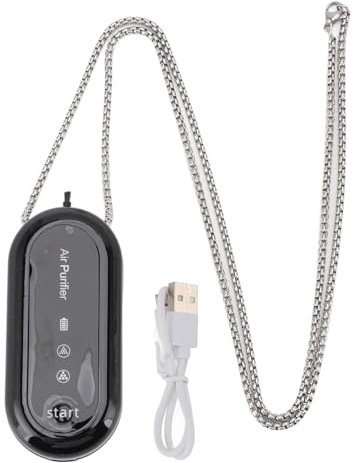 Ion Negativo Portátil, Collar de Purificador de Aire Portátil, Alta Potencia y Modo de Baja Potencia, el Mini Ionizador de Aire Elimina el Polen, el Humo, el Polvo para los