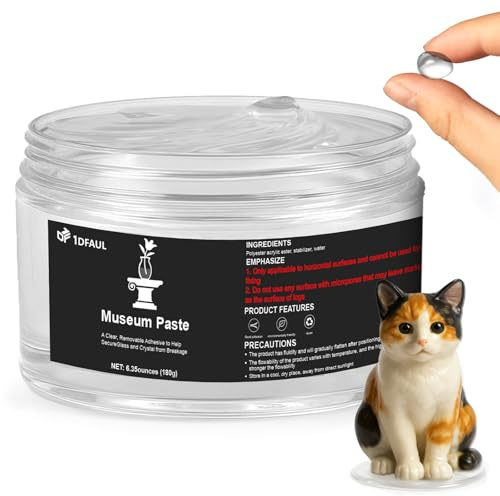 1DFAUL 6.35 oz Museumsgel, Removable Clear Museum Paste Putty Wax, Wiederverwendbar und rückstandsfrei, feste Sammlungsgegenstände und Dekorationen zur Vermeidung von Erschütterungen und Herunterfalle