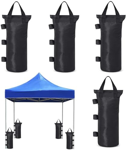 Gewichte für Pavillon, 4 Stück Pavillon Gewichte Sandsäcke, Canopy Gewichtstaschen Zeltstangen zu befestigen, 600D Oxford Stoff Beschwerung für Zelt Pavillon Gartenzelte Sonnenschirme(50x20cm)