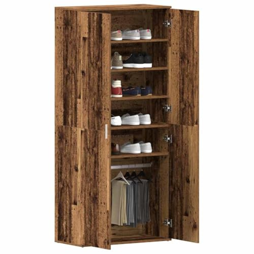 vidaXL Schuhschrank 80 x 39 x 178 cm Holzwerkstoff Altholz | Genügend Platz, um deine Schuhe ordentlich und sauber unterzubringen, Hergestellt aus robustem Altholz, Ein einzigartiger,